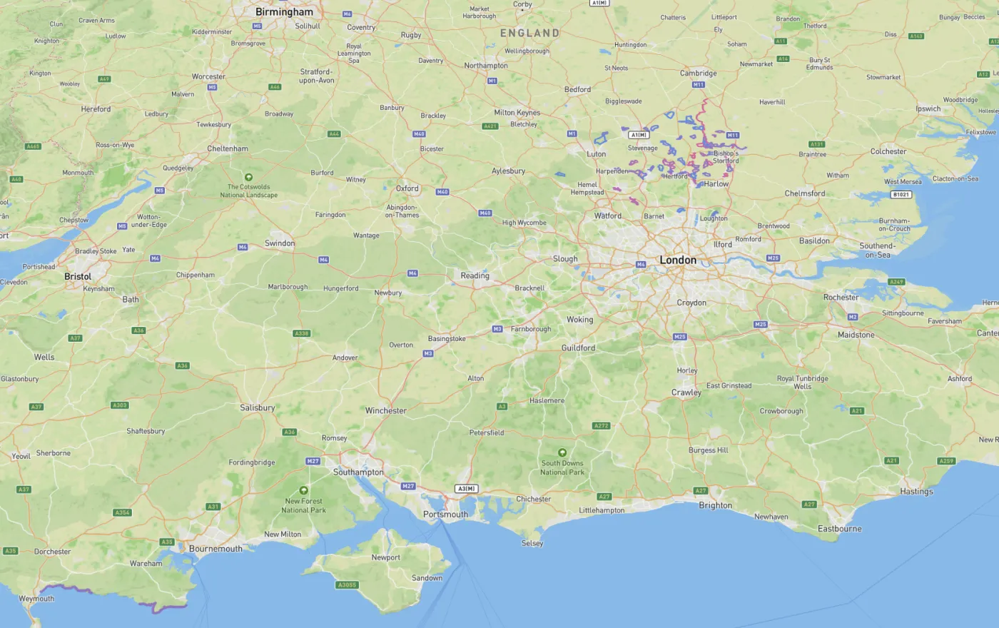 Every walk drawn together on one map in UploadMyWalk